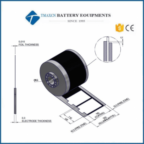 Customized Battery Cathode Anode Electrode For LFP/LMO/LCO/NMC Lithium Battery Production