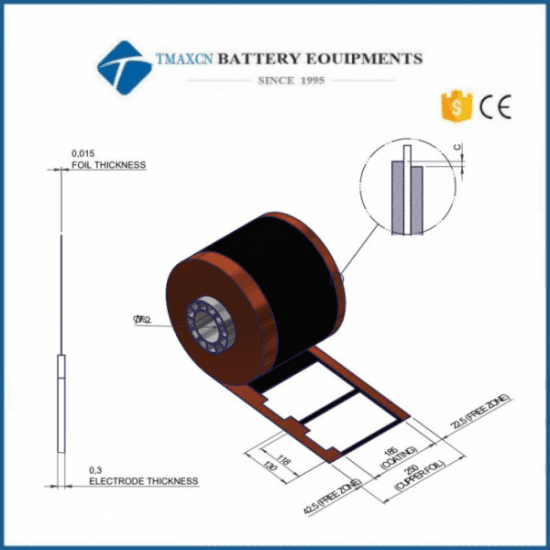 Customized Single/Double Sided Coated Battery Anode Electrode Sheet For Lithium Cell Graphite Current Collector