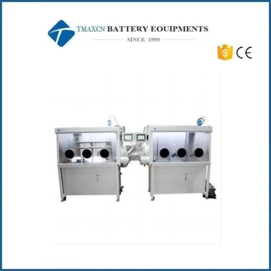 Laboratory Three Working Station Single Sided Vacuum Glove Box With Six Glove Mouths For Solar Cell Research