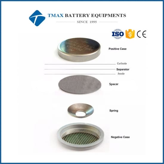CR 2032 2025 2016 Coin Cell Cases/Spring/Spacer with O-rings for Battery Research