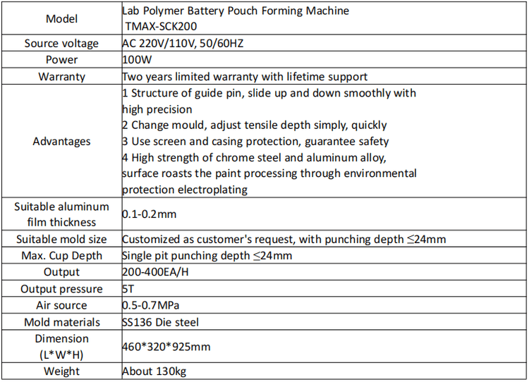 Pouch Cell Case/Cup Forming Machine