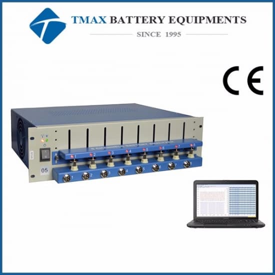 8 Channels Battery Tester Analyzer with Adjustable Cell Holders & Software