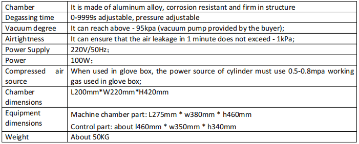 Battery Degassing&Diffusion Chamber Battery Degassing&Diffusion Chamber