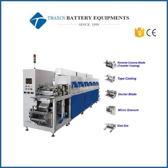 Versatile Roll-to-Roll Pilot Coating System with Optional Doctor Blade, Reverse Comma, Tape Cast, Slot Die, Micro Gravure Coating Heads